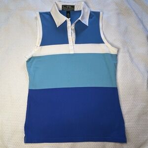 LRL Ralph Lauren Active Tank Top Women's Size Small Blue Collar‎ Pullover